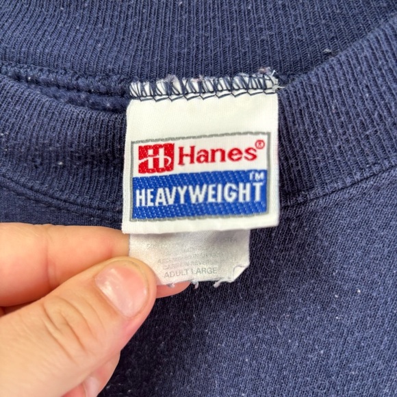 Vintage Stressed Out Embroidered Navy Blue Crewneck Sweater large - Picture 4 of 6